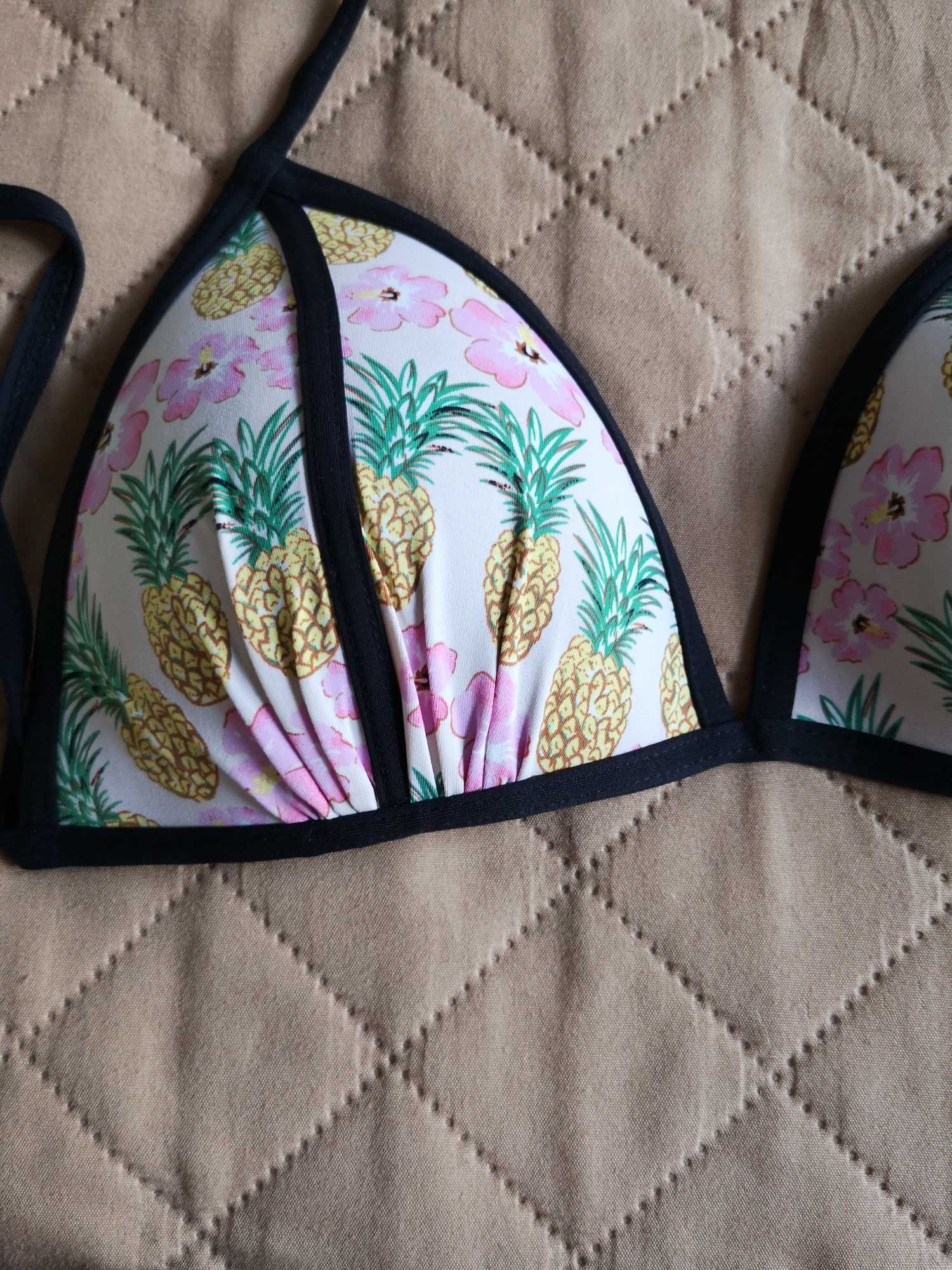 Bikini strój dwuczęściowy atmosphere 38 M ananasy kwiatki na plażę