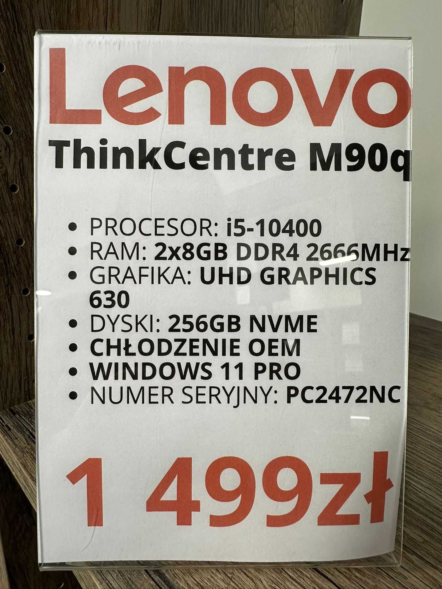 Komputer Lenovo ThinkCentre M90q I5-10400/2x8GB/256GB/WIN 11 gwarancja