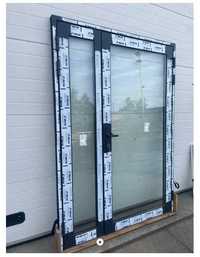 Drzwi aluminiowe przeszklone od producenta - dwuskrzydłowe 1500 x 2100