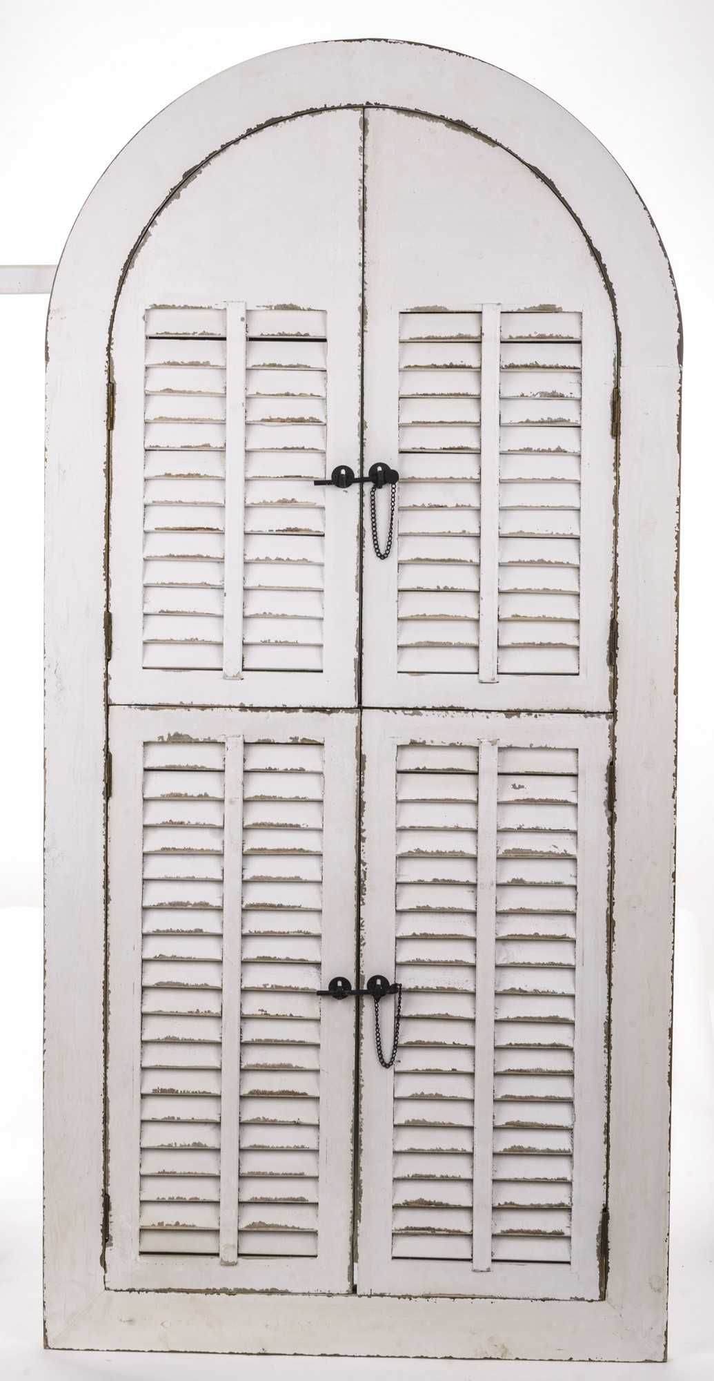 Duże prowansalskie lustro zamykana okiennica vintage retro 139255