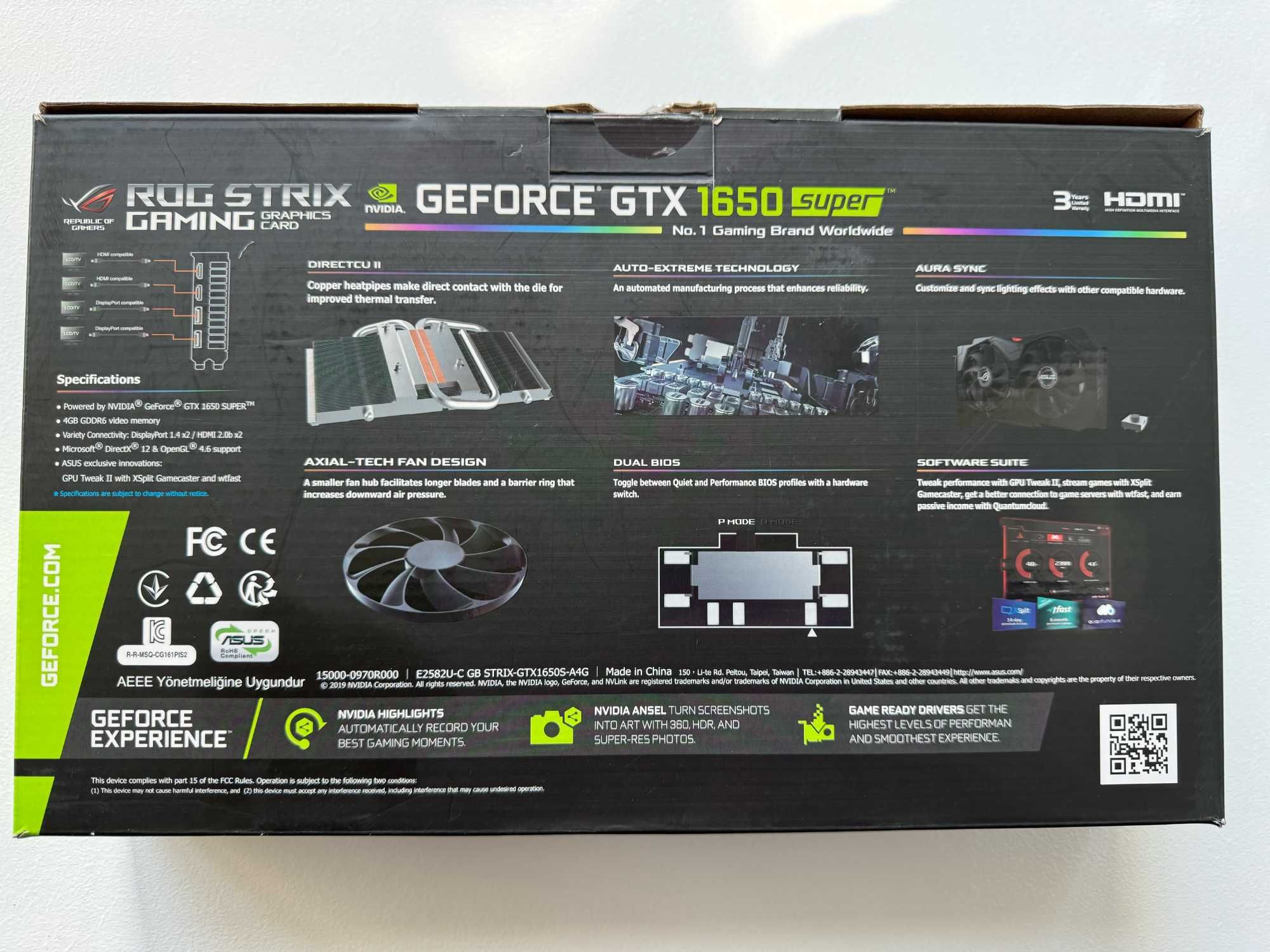 Asus GeForce GTX 1650 Super ROG Strix Advanced Edition Gaming 4GB