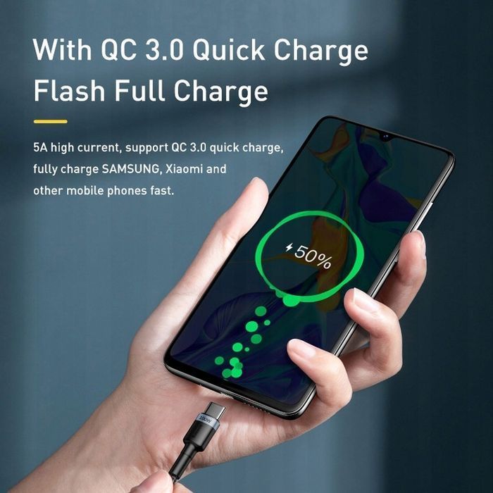 Baseus Kabel Usb-C Typ C 100W Quick Charge 3.0 2M