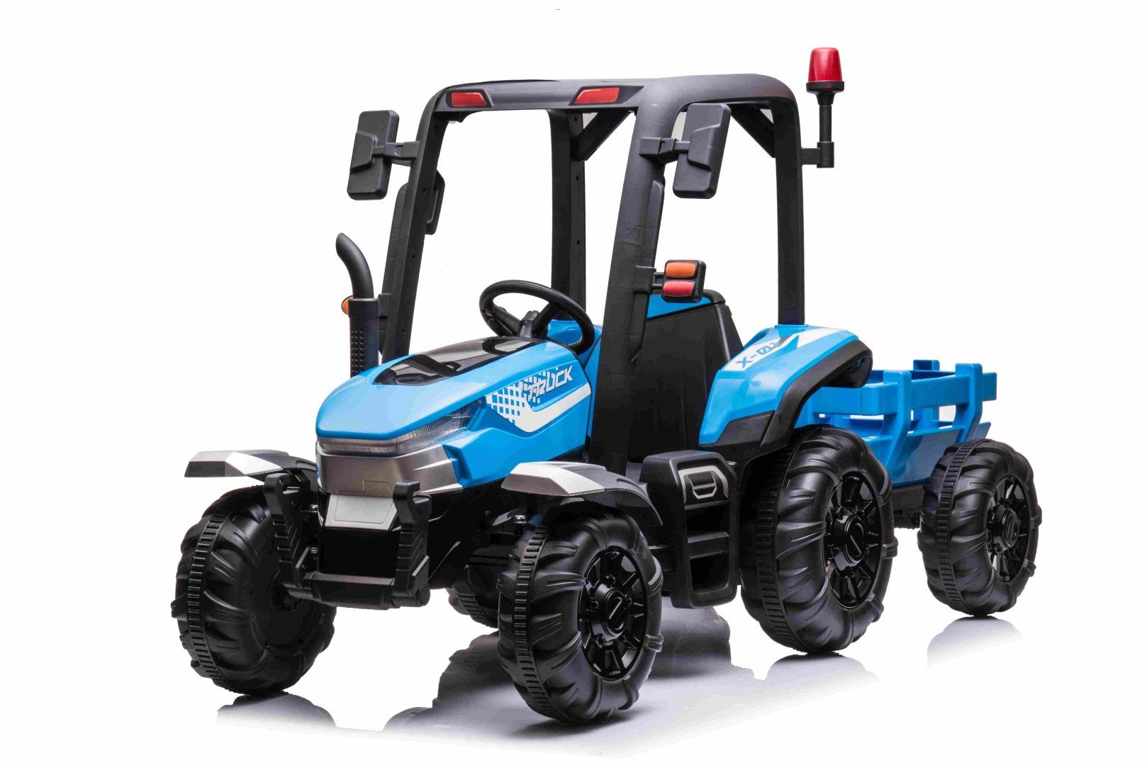2x200W 24V Traktor na akumualtor BLAST Z Przyczepką Niebieski
