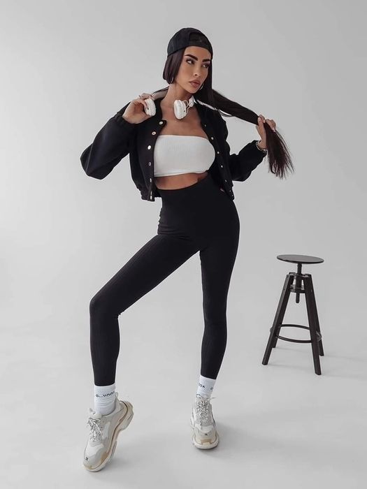Legginsy damskie OLAVOGA DEBRA S M neon pomarańcz czarne lila beżowe