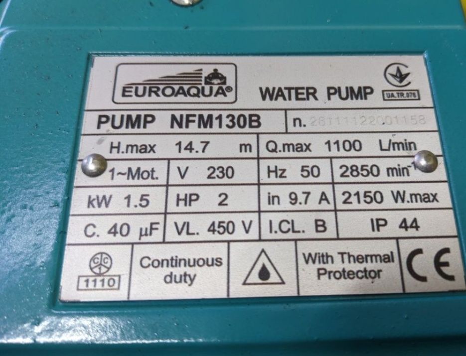 NFM 130 Euroaqua 1.5 kwt 1100 л/хв