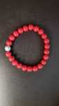 Pulseira de pedra natural jaspe imperial vermelha