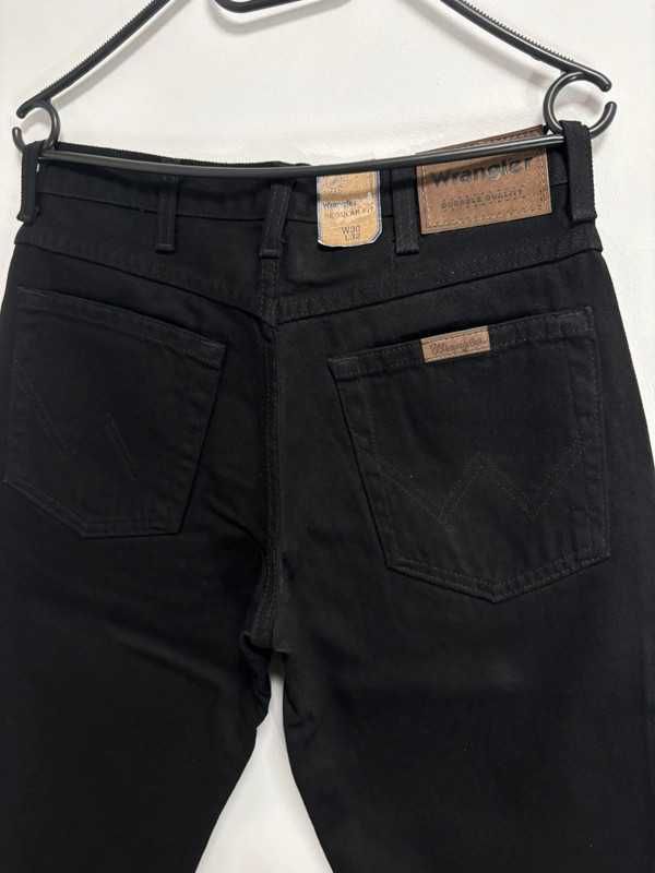 Wrangler Regular Fit W30 L32 Męskie Jeansy Czarne 100% Bawełna Denim
