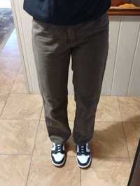 brązowe baggy jeansy low waist spodnie h&m 36