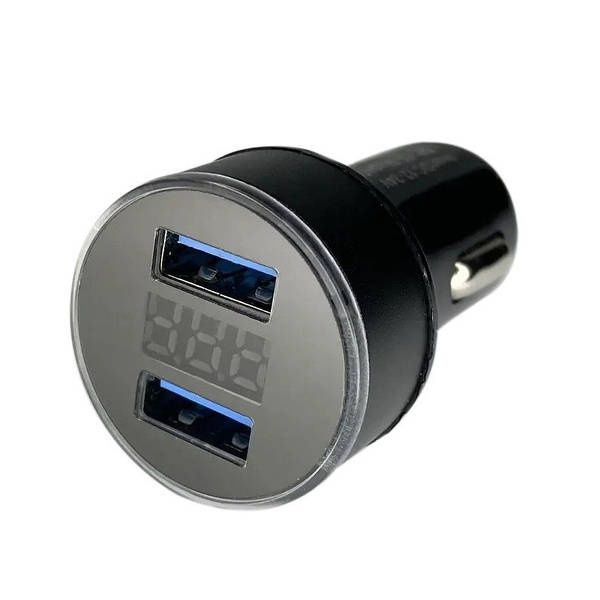 Зарядное устройство Car Charger HC6 адаптер в прикуриватель 2USB+диспл