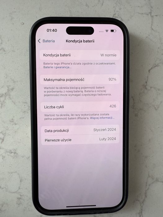 Iphone 15 Pro 256 GB kolor biały