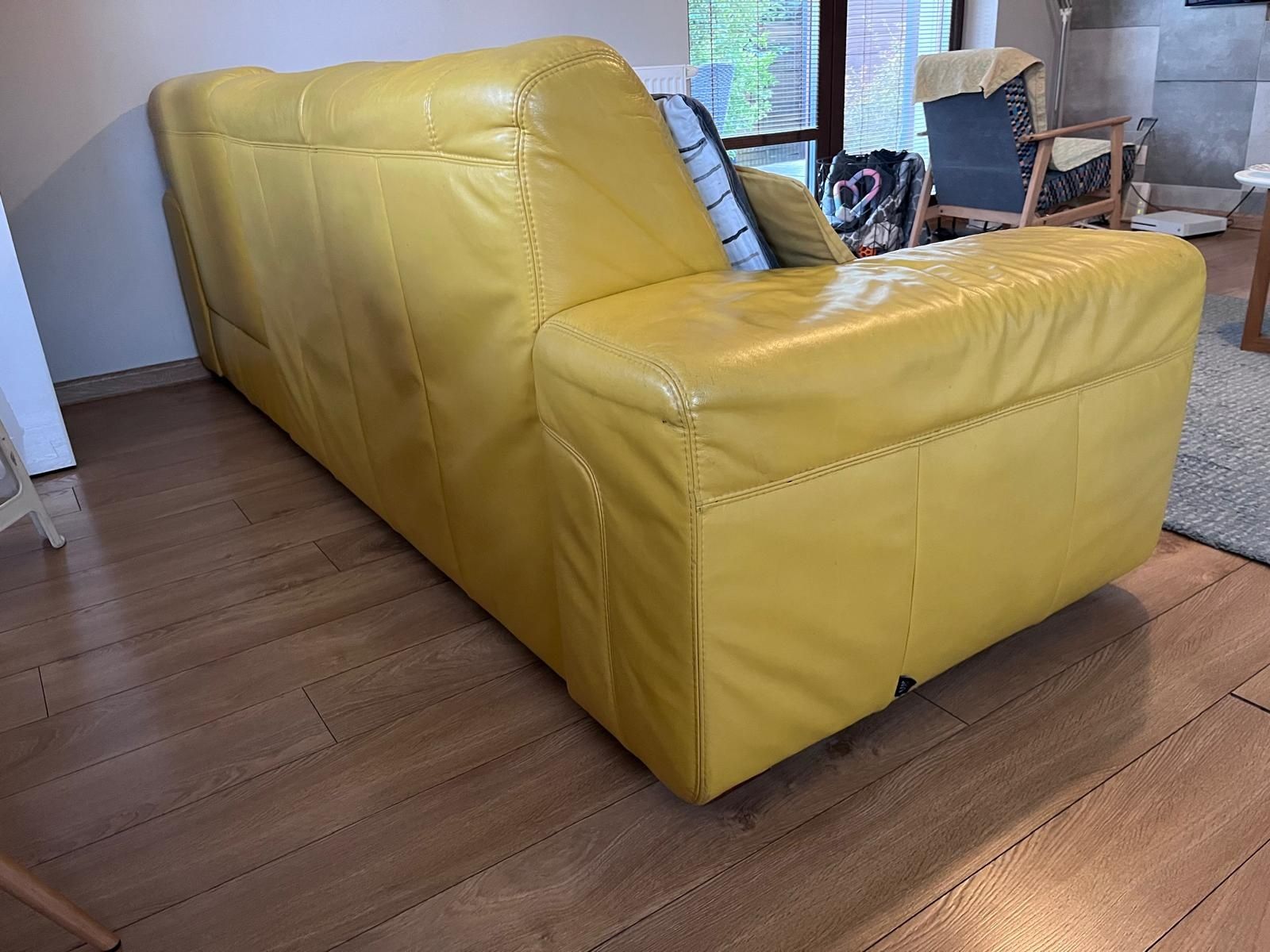 Skórzana sofa z funkcją spania