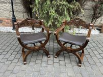 Krzesła Fotele Trony Rzymskie Nożycowe Ludwik Skórzane Po Renowacji