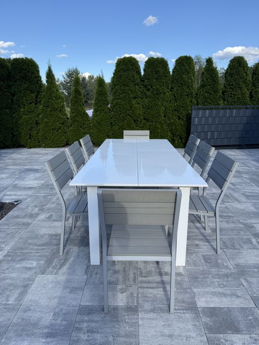 Meble ogrodowe bialo szare