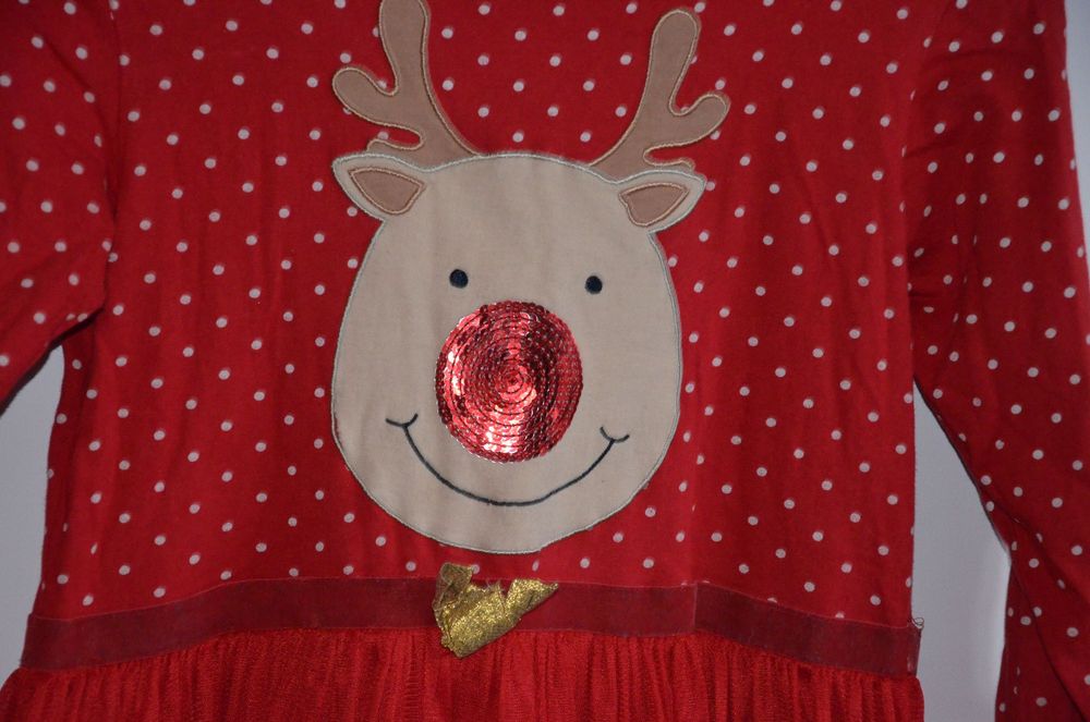 sukienka Mikołaj renifer  9 - 10 lat czerwona 134 cm