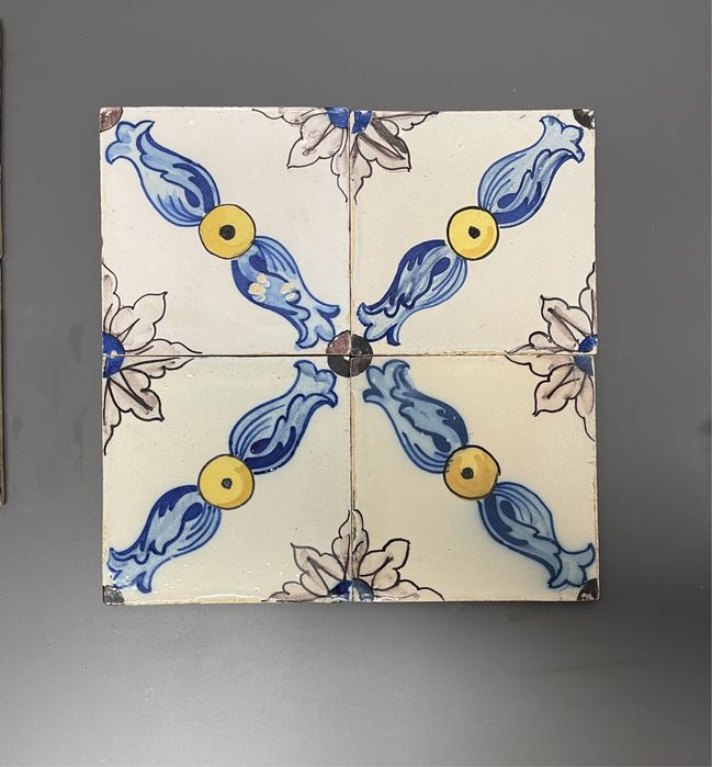 Azulejos Quadra Pintados à Mão Pó de Pedra
