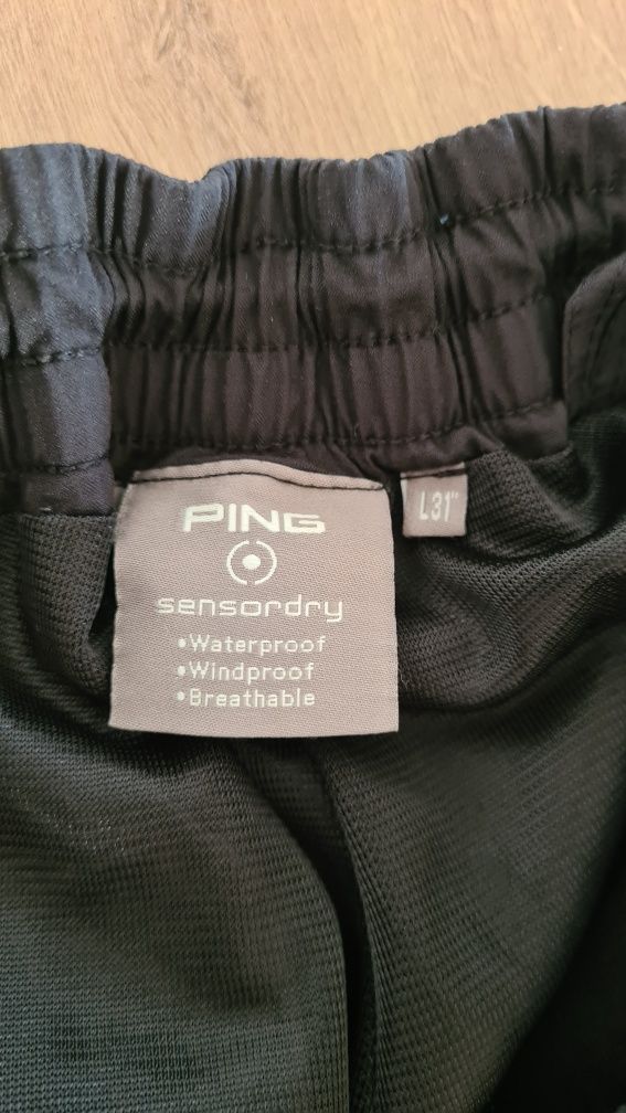 Spodnie profesjonalne do golfa Ping Sensordry Waterproof. Czarne. L