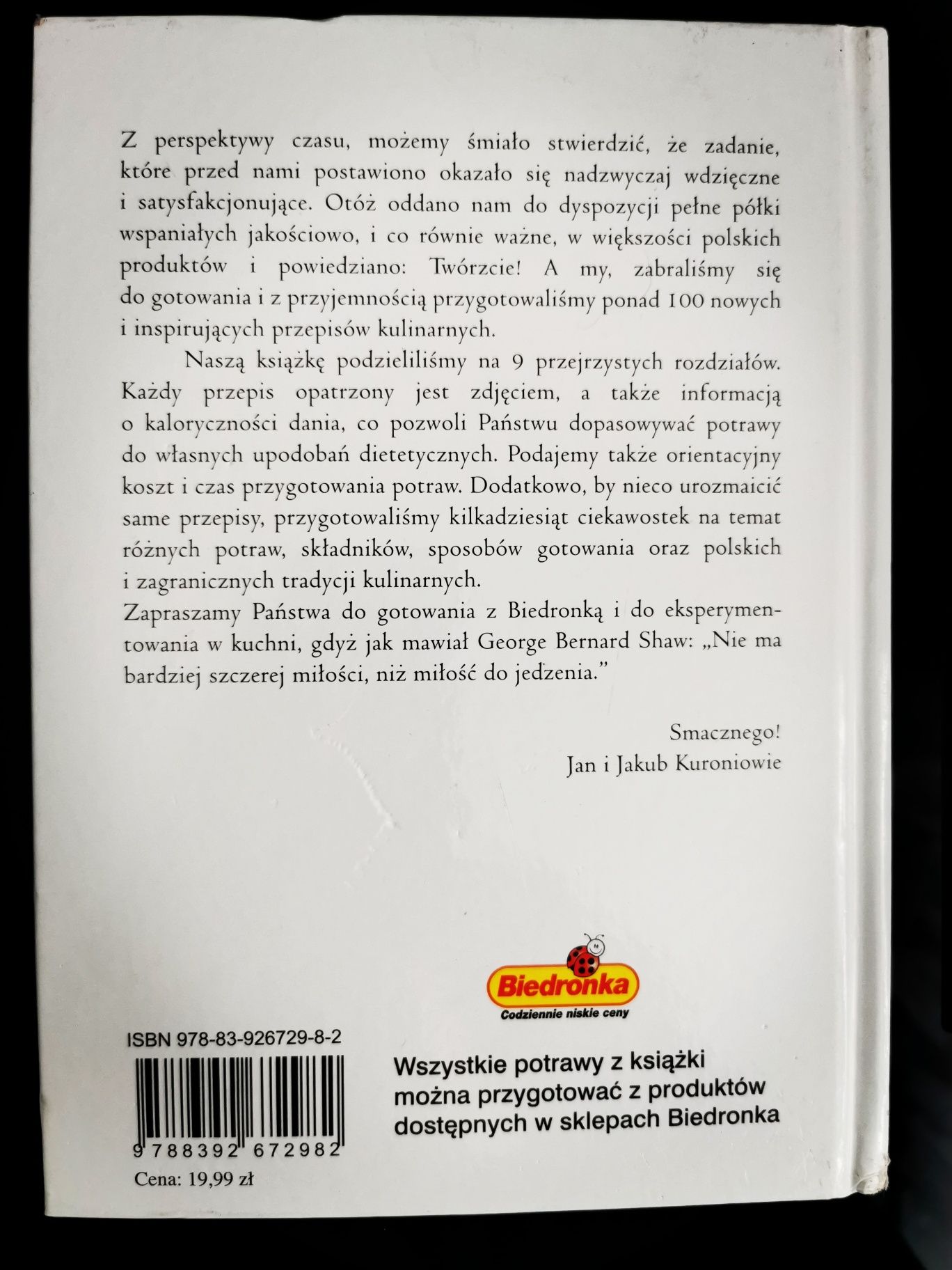 Książka kucharska pt. "Kuchenne inspiracje  z Biedronką"