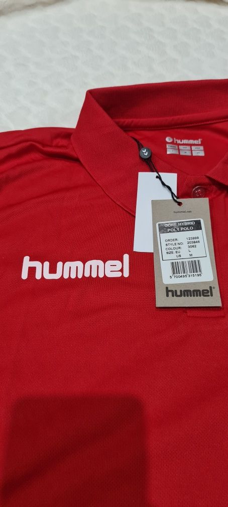 Nowa czerwona koszulka t-shirt polo Hummel Rozmiar L