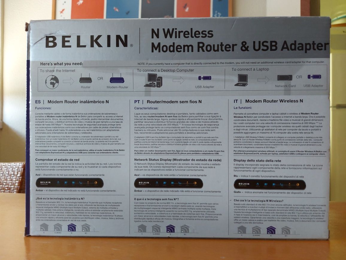 Modem Router Belkin N wireless + adaptador usb