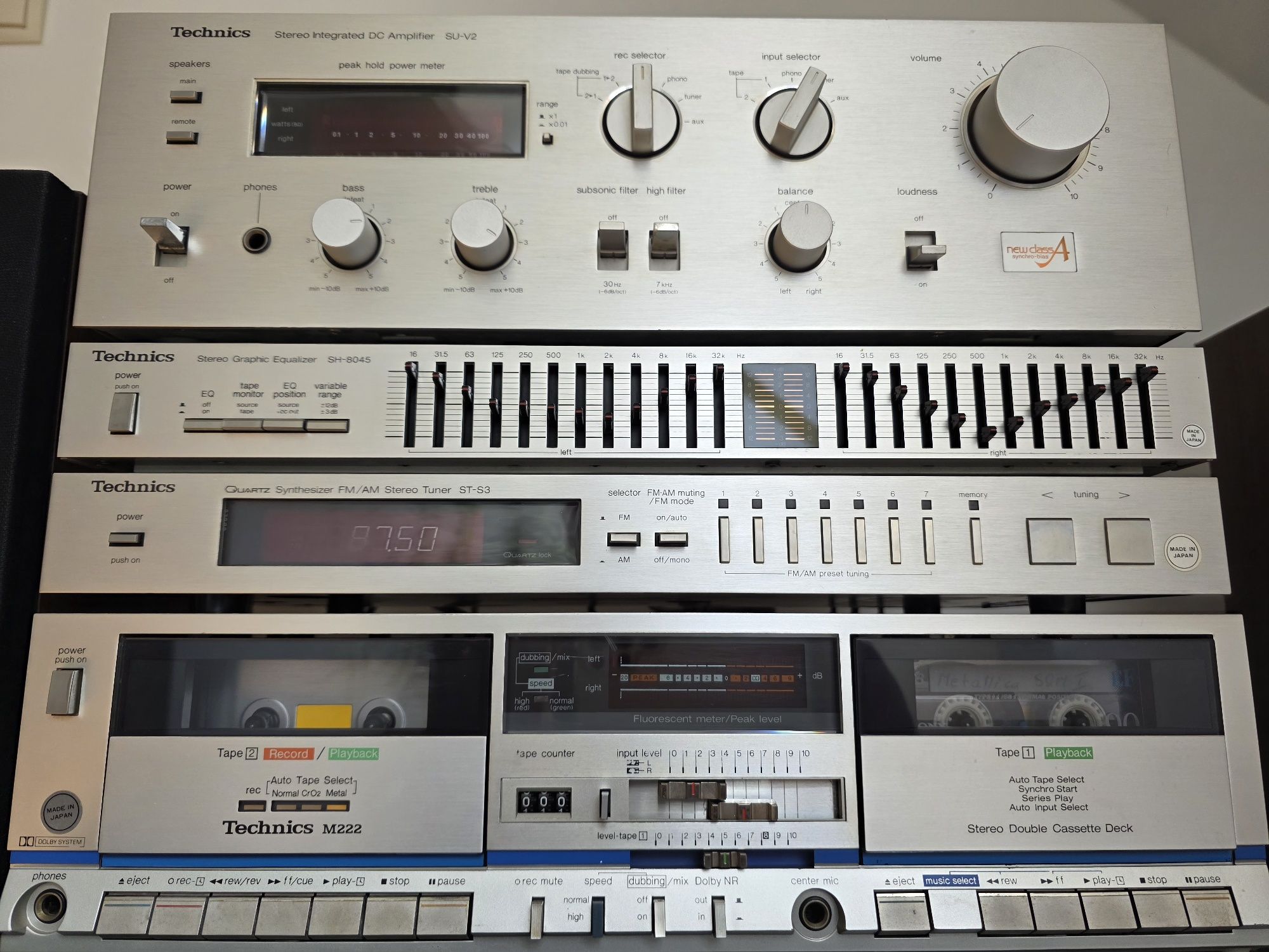 Wieża Technics Wzmacniacz SU-V2,Equalizer SH-8045,Deck RS-M222,SB-3030