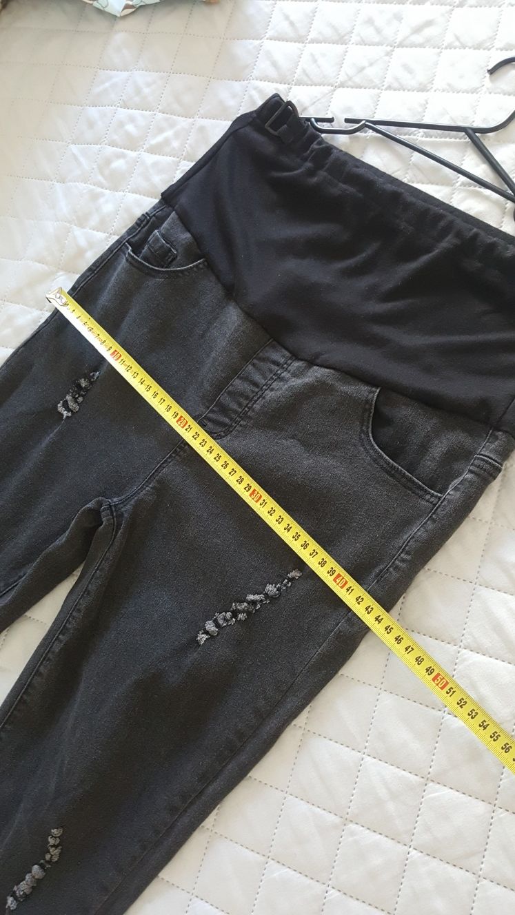 Spodnie ciążowe M jeansy czarne szare Shein