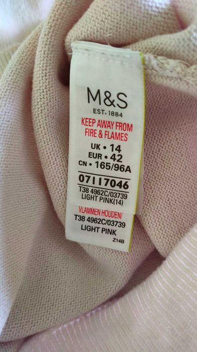 marks&spencer różowy sweterek bawełniany 42