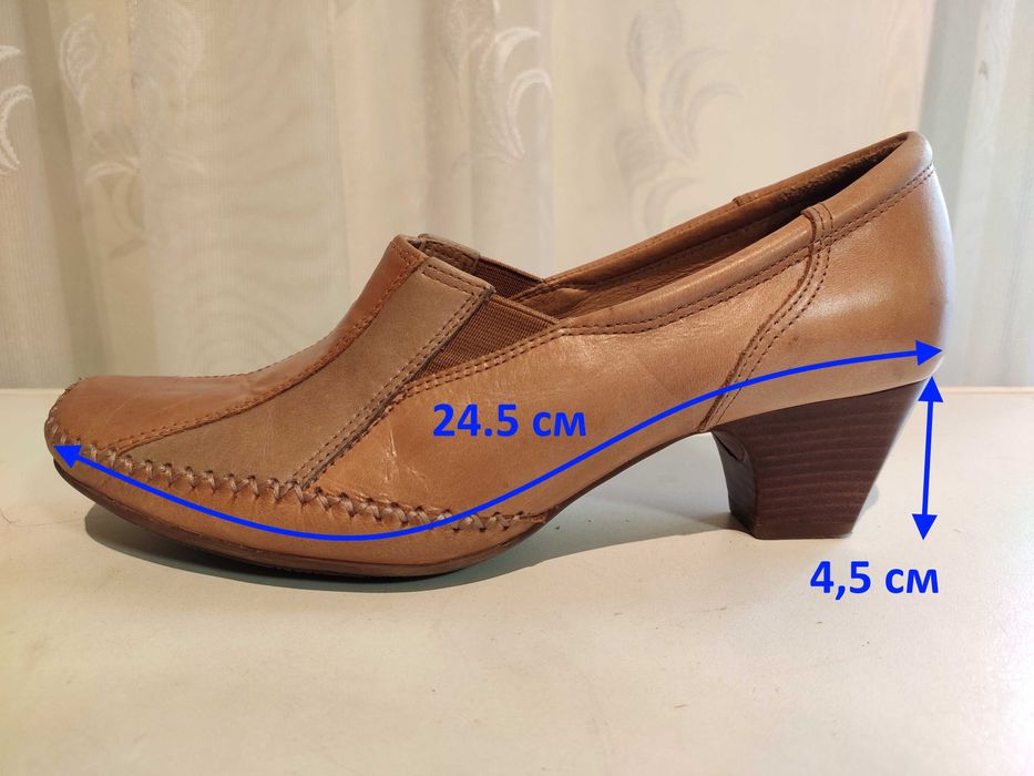 Туфлі жіночі,натуральна шкіра,широкий крій, р,38, Бразилія,стан нових