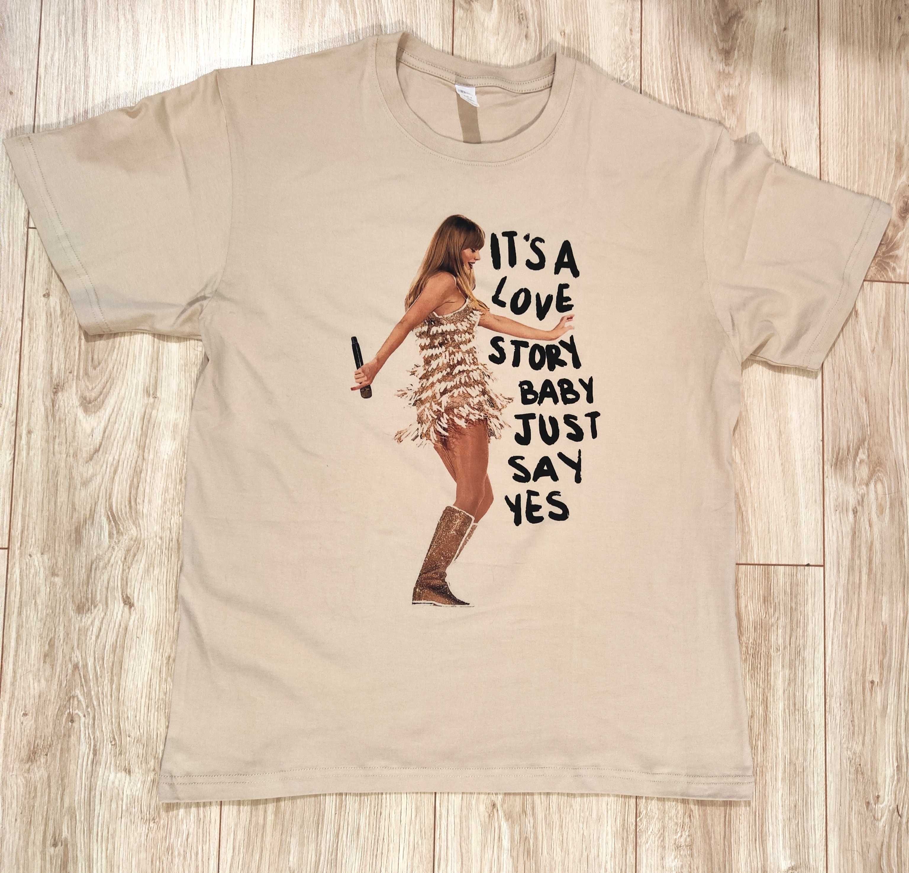 Koszulka bawełniana beżowa Fearless Taylor Swift Love story