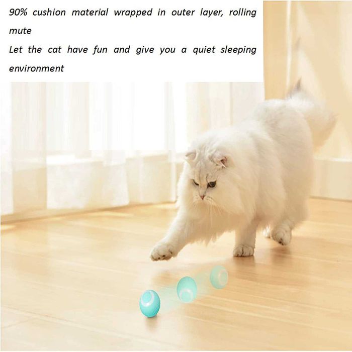 Bola de brinquedo interativa para gatos, recarregável por USB (azul)