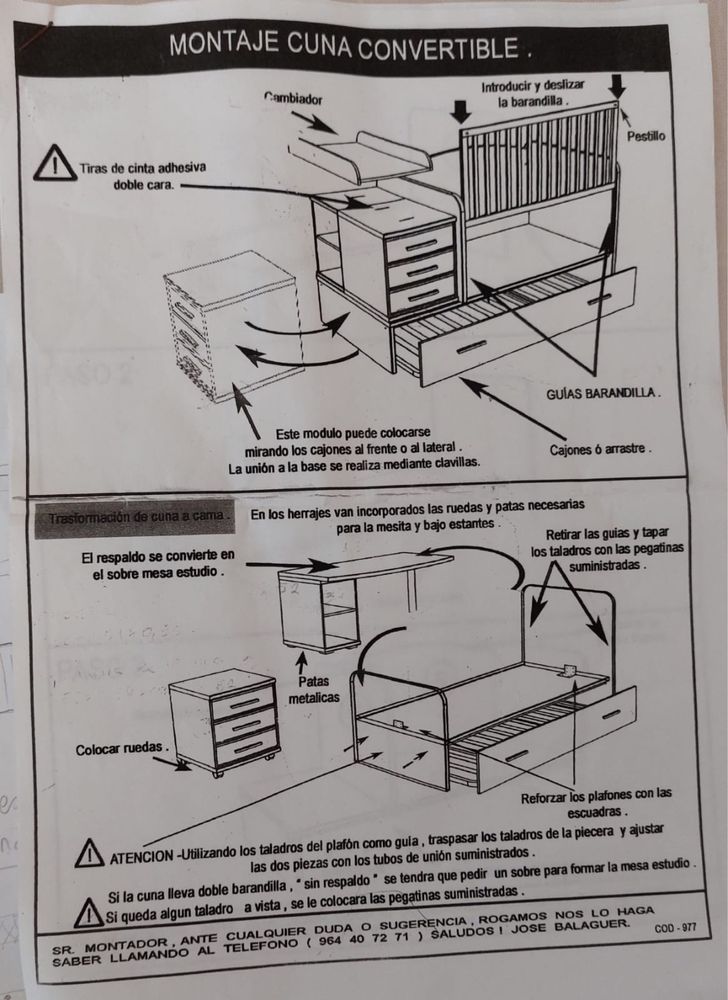 Mobiliário evolutivo para quarto de crianças (com dois colchões incluídos)