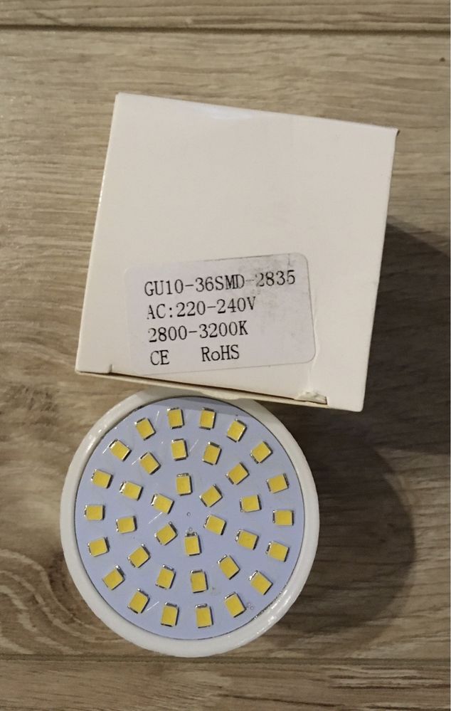 Żarówka led gu10 36smd - 2835 kolor ciepły 12szt/4zł szt