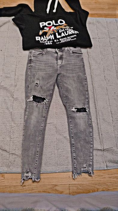 Spodnie jeansowe szare