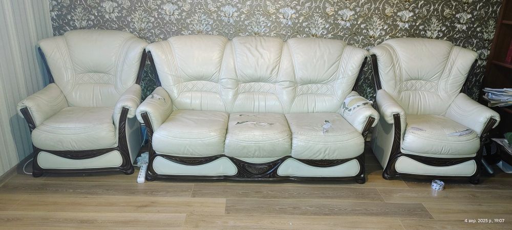 Диван раскладной, 2 кресла
