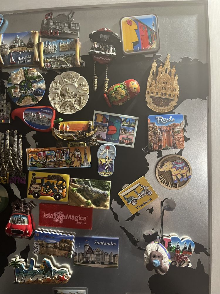 Coleção de Imans com quadro de exposição