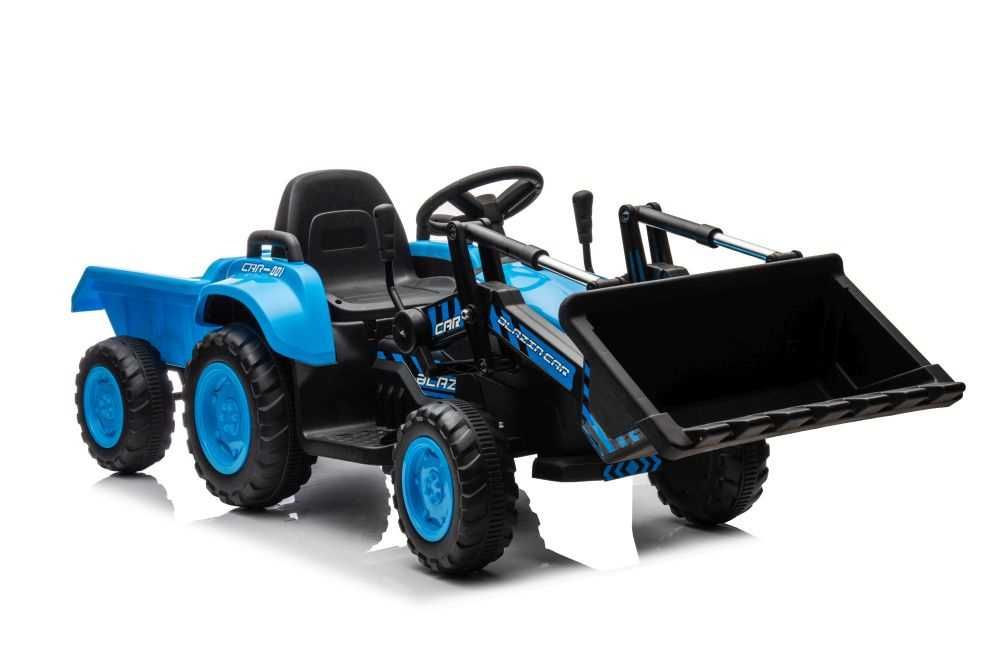 Autko TRAKTOR Z ŁYŻKĄ I PRZYCZEPĄ na akumulator pojazd jeździk dzieci