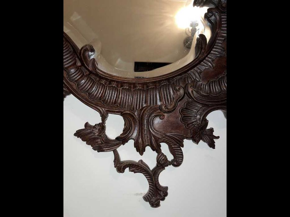 Espelho em madeira escura antigo/vintage