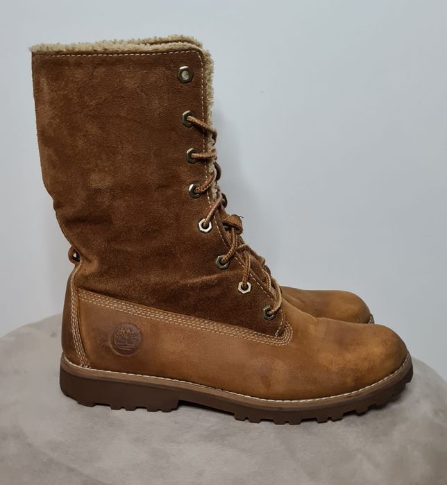Timberland 36 zimowe trapery ocieplane brązowe wodoodporne junior dams