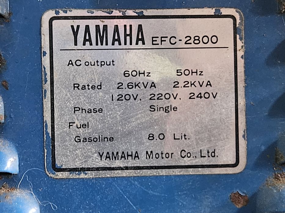 agregat prądotwórczy Yamaha EFC 2800 stan bdb po serwisie