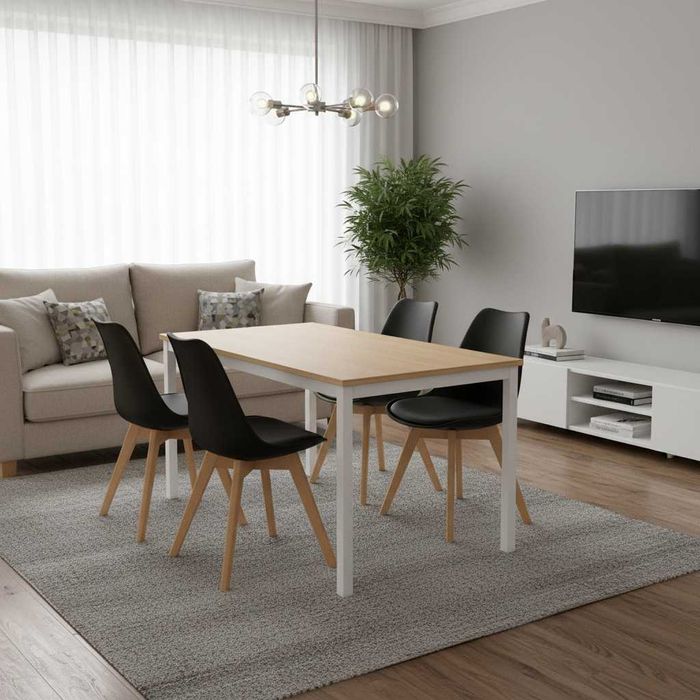 NOWY Stół z Krzesłami Drewniany do Kuchni Salonu Jadalni Stolik Loft