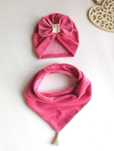 Turban i chusta z chwostem welur handmade