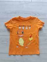 pomarańczowy t-shirt Pokemon Sinsay 122