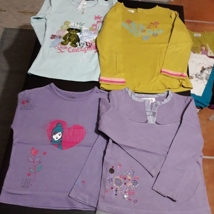 Conjunto de 11 blusas menina 3/4 anos