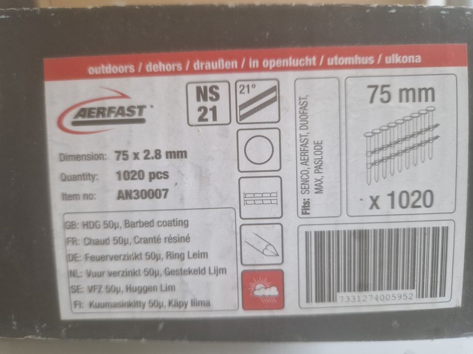 Gwoździe do gwoździarki 2,8x75mm oraz 3,1x90mm kąt 21 stopni