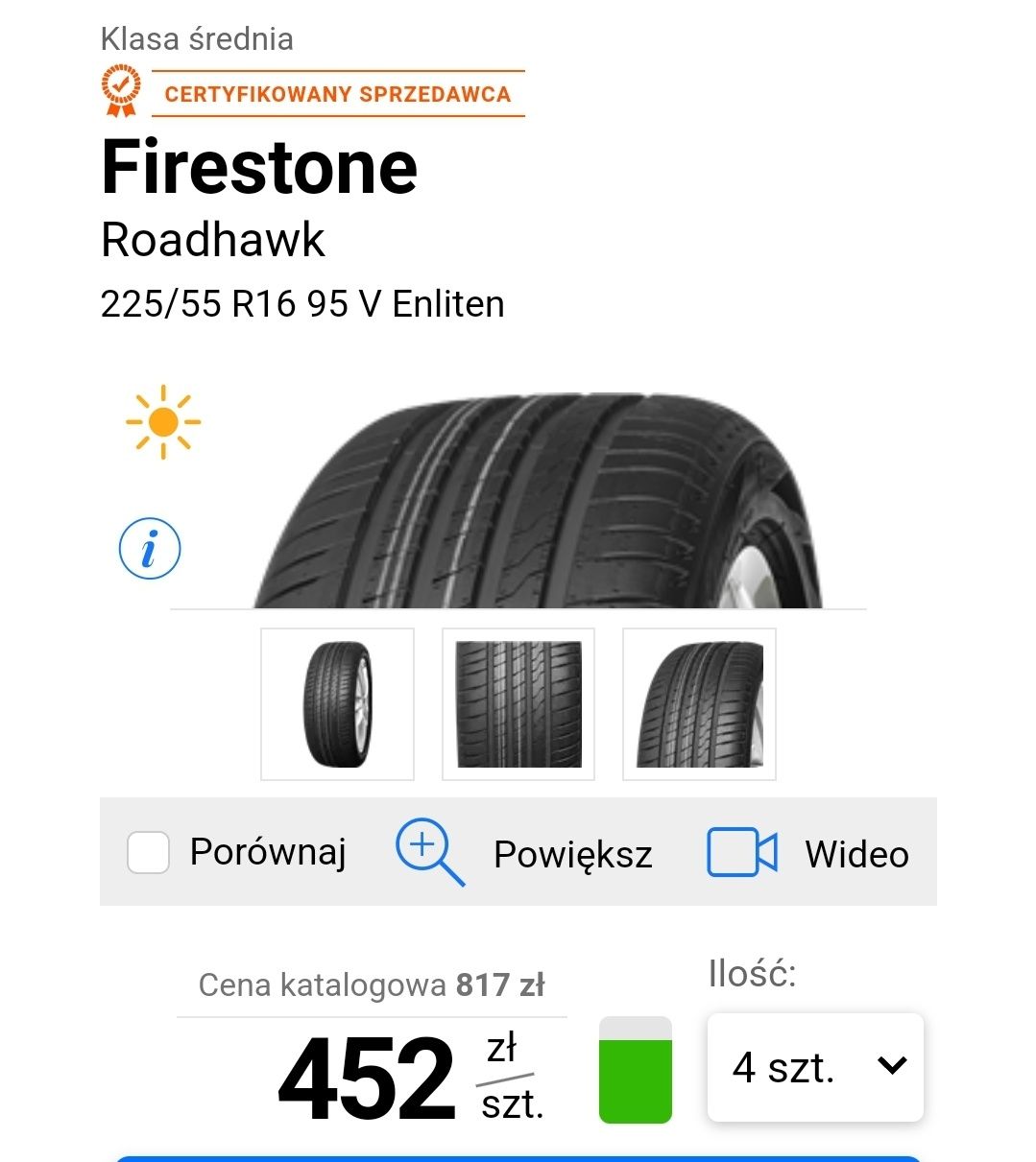 Opony Firestone RoadHawk 2021r. 225/55 R16