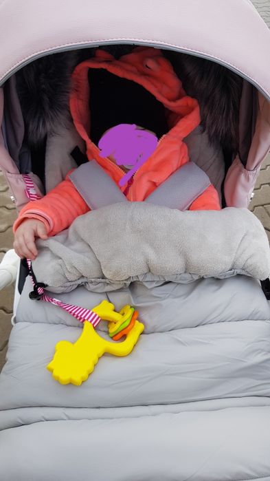 Kombinezon pluszowy zimowy z kapturem i uszkami rozmiar 80 jednorożec