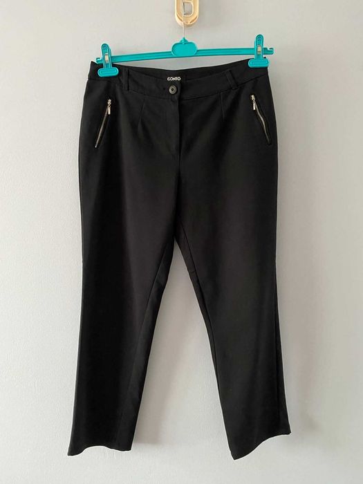 Conto Spodnie damskie czarne cygaretki chinosy 10/12