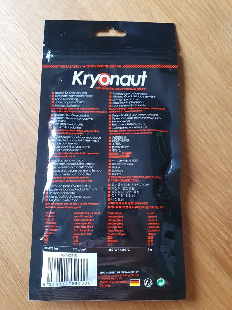 Kryonaut 1g, pasta termoprzewodząca