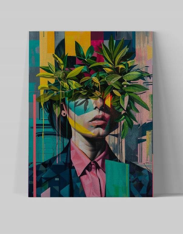 Obraz na płótnie "Kobieta roślin w abstrakcji" 60x80 cm