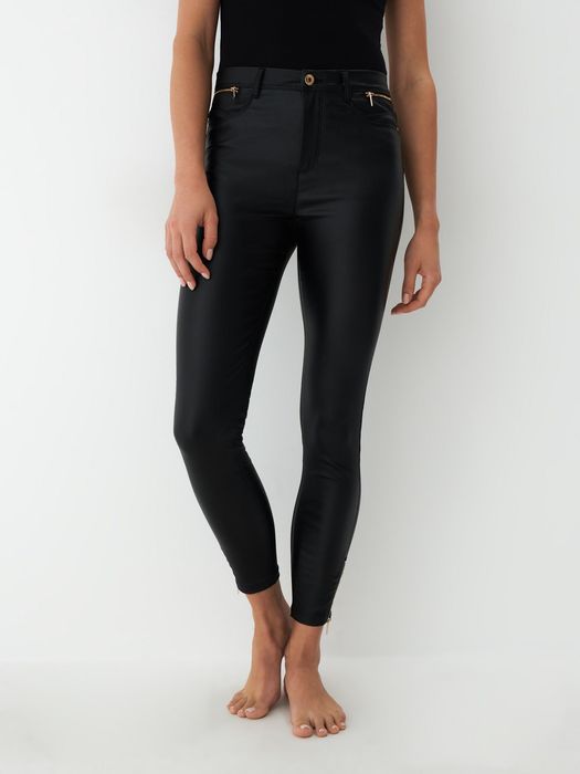 Джинси чорні skinny fit Штани з напиленням під шкіру джинсы штаны брюк