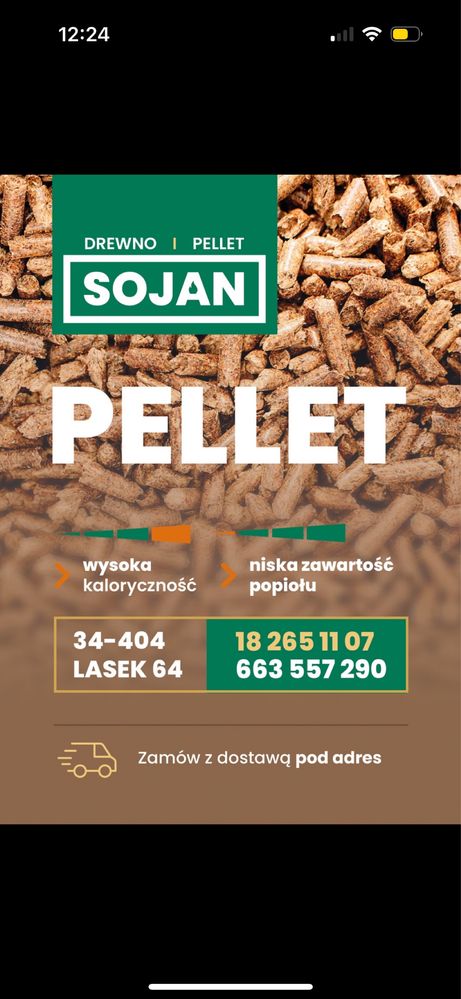 PELLET pelet sosna, świerk (JASNY) 15kg 6mm worki lub big bagi